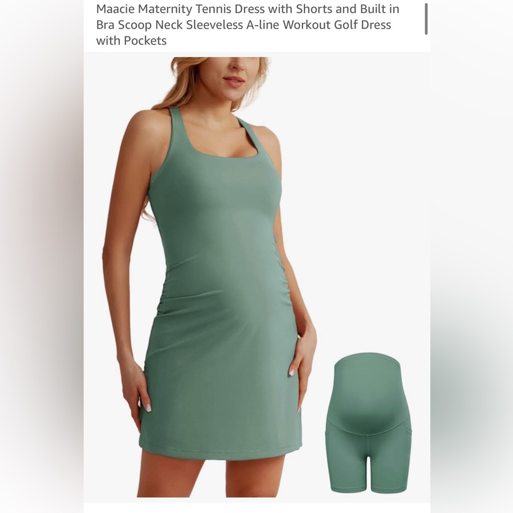 Maternity Dress in Sage with shorts